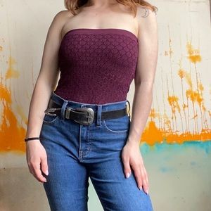 Intimately Free People Purple Lacy Tube Top